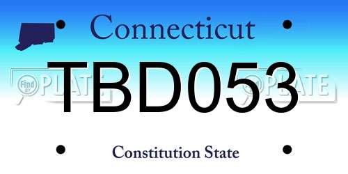TBD053 Connecticut License Plate