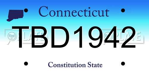 TBD1942 Connecticut License Plate