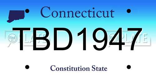 TBD1947 Connecticut License Plate