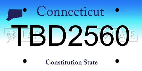 TBD2560 Connecticut License Plate