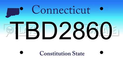 TBD2860 Connecticut License Plate