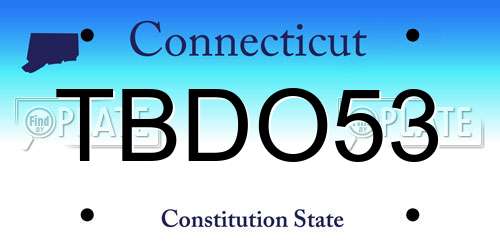 TBDO53 Connecticut License Plate
