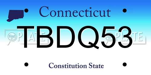 TBDQ53 Connecticut License Plate