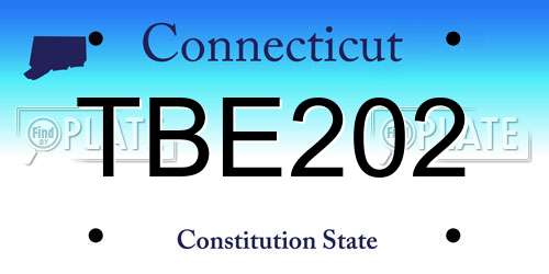 TBE202 Connecticut License Plate