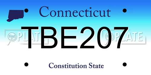 TBE207 Connecticut License Plate