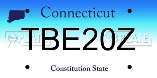 TBE20Z Connecticut License Plate