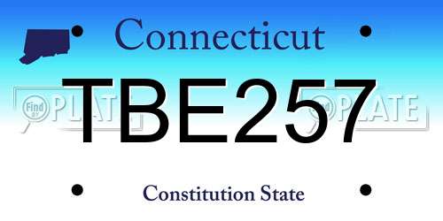TBE257 Connecticut License Plate
