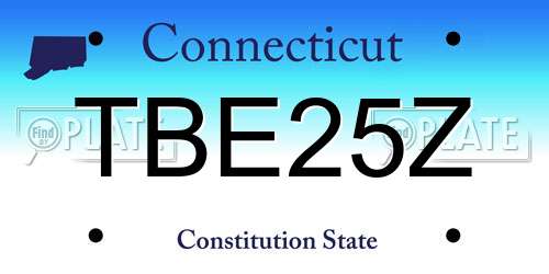 TBE25Z Connecticut License Plate