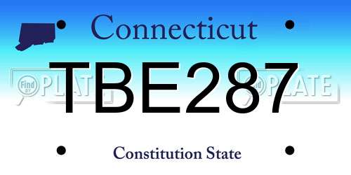 TBE287 Connecticut License Plate