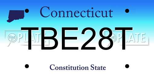 TBE28T Connecticut License Plate