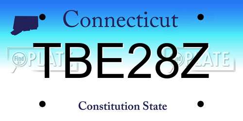 TBE28Z Connecticut License Plate