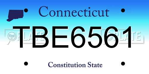 TBE6561 Connecticut License Plate