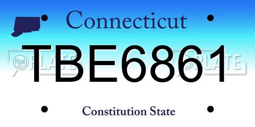 TBE6861 Connecticut License Plate