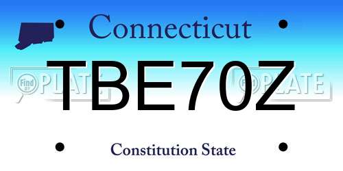 TBE70Z Connecticut License Plate