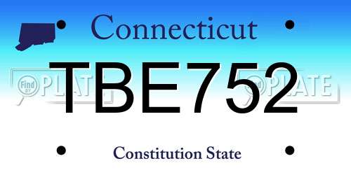 TBE752 Connecticut License Plate