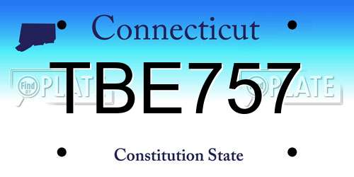 TBE757 Connecticut License Plate