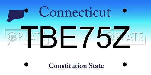 TBE75Z Connecticut License Plate
