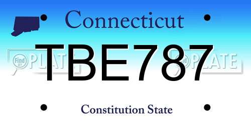 TBE787 Connecticut License Plate