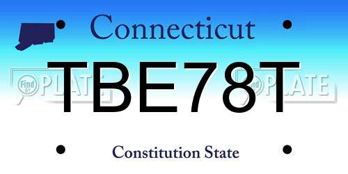 TBE78T Connecticut License Plate