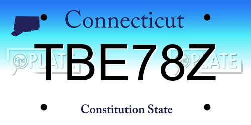 TBE78Z Connecticut License Plate