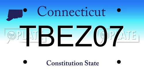 TBEZ07 Connecticut License Plate