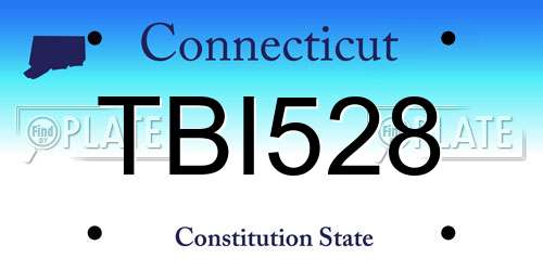 TBI528 Connecticut License Plate