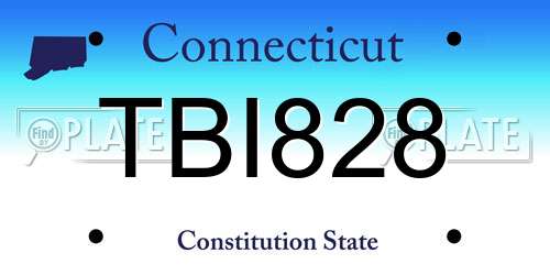 TBI828 Connecticut License Plate