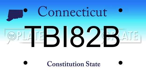 TBI82B Connecticut License Plate