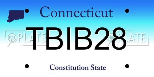 TBIB28 Connecticut License Plate