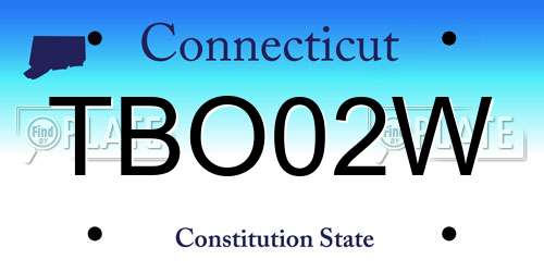 TBO02W Connecticut License Plate
