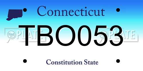 TBO053 Connecticut License Plate