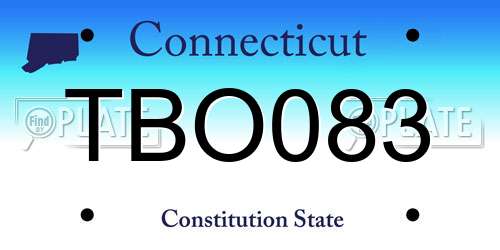 TBO083 Connecticut License Plate