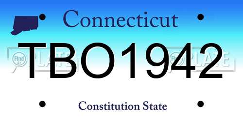 TBO1942 Connecticut License Plate