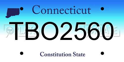 TBO2560 Connecticut License Plate