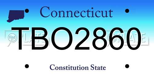 TBO2860 Connecticut License Plate