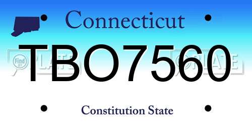 TBO7560 Connecticut License Plate
