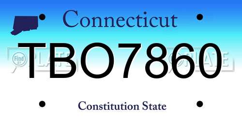 TBO7860 Connecticut License Plate