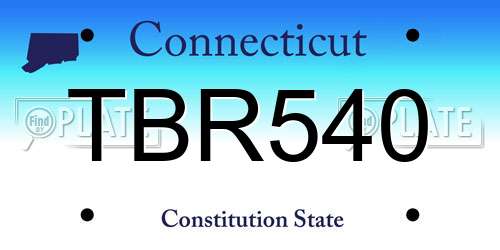 TBR540 Connecticut License Plate