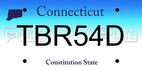 TBR54D Connecticut License Plate