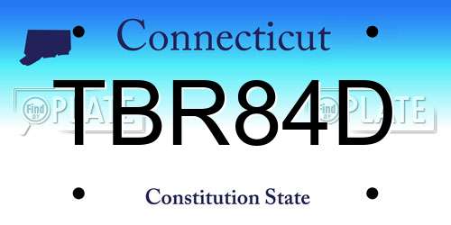 TBR84D Connecticut License Plate