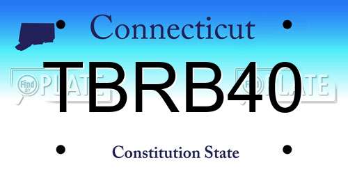 TBRB40 Connecticut License Plate