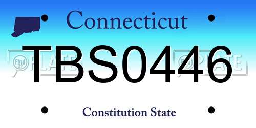 TBS0446 Connecticut License Plate