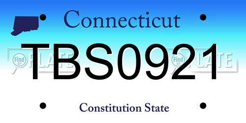 TBS0921 Connecticut License Plate