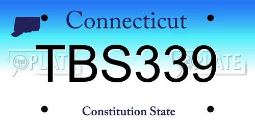 TBS339 Connecticut License Plate