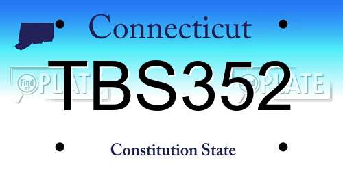 TBS352 Connecticut License Plate