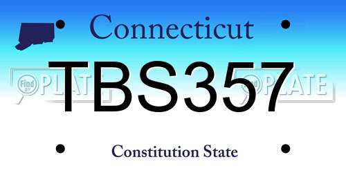 TBS357 Connecticut License Plate