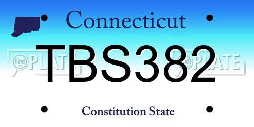TBS382 Connecticut License Plate