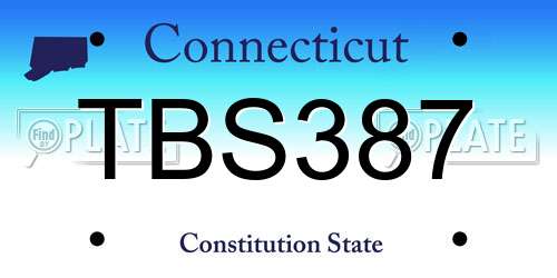 TBS387 Connecticut License Plate