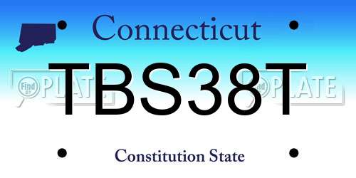 TBS38T Connecticut License Plate