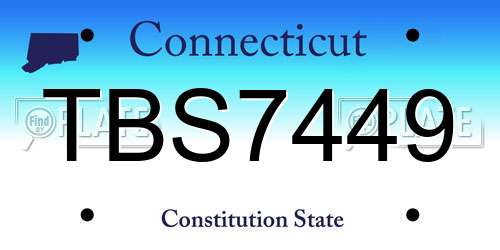 TBS7449 Connecticut License Plate